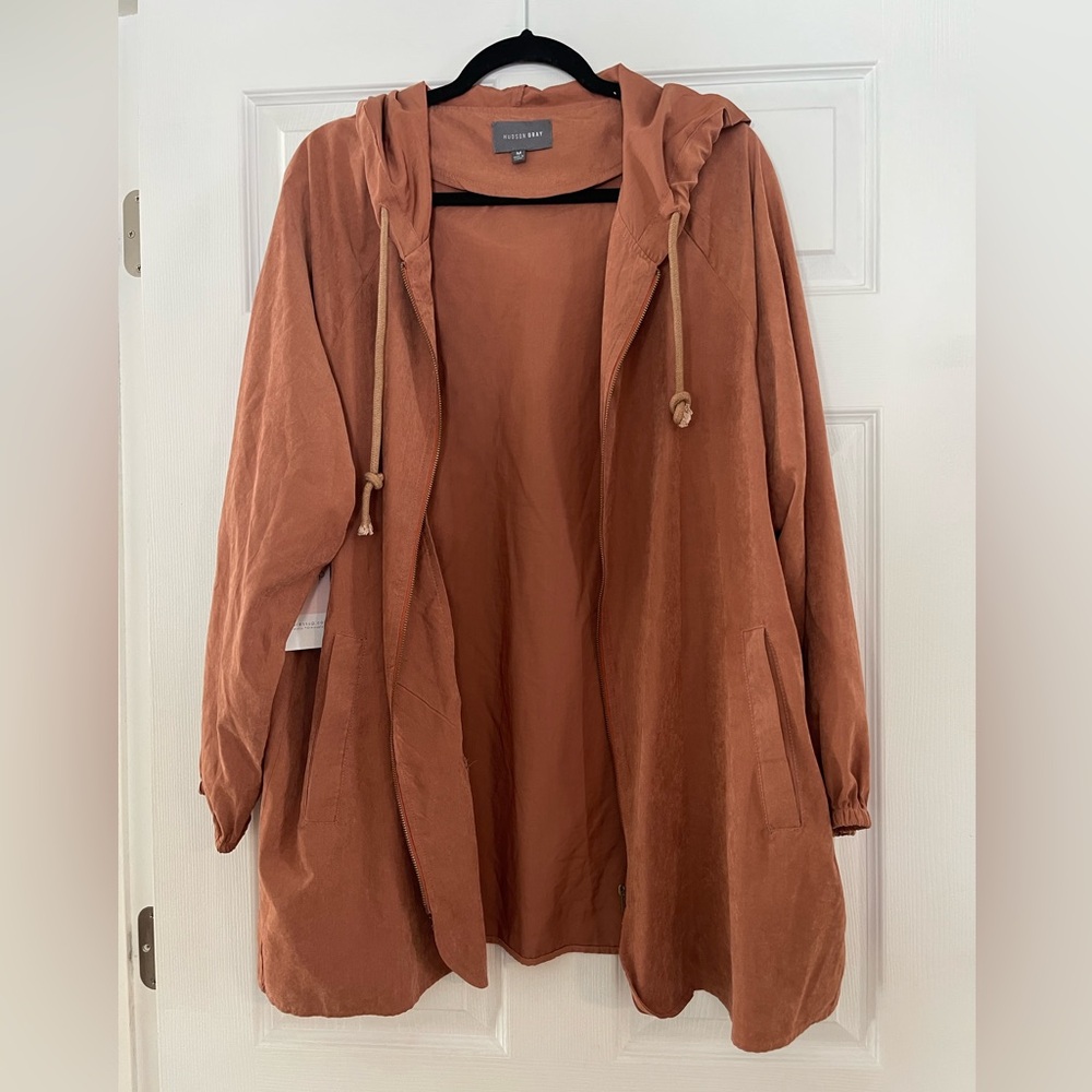Rust Colored Hooded Jacket